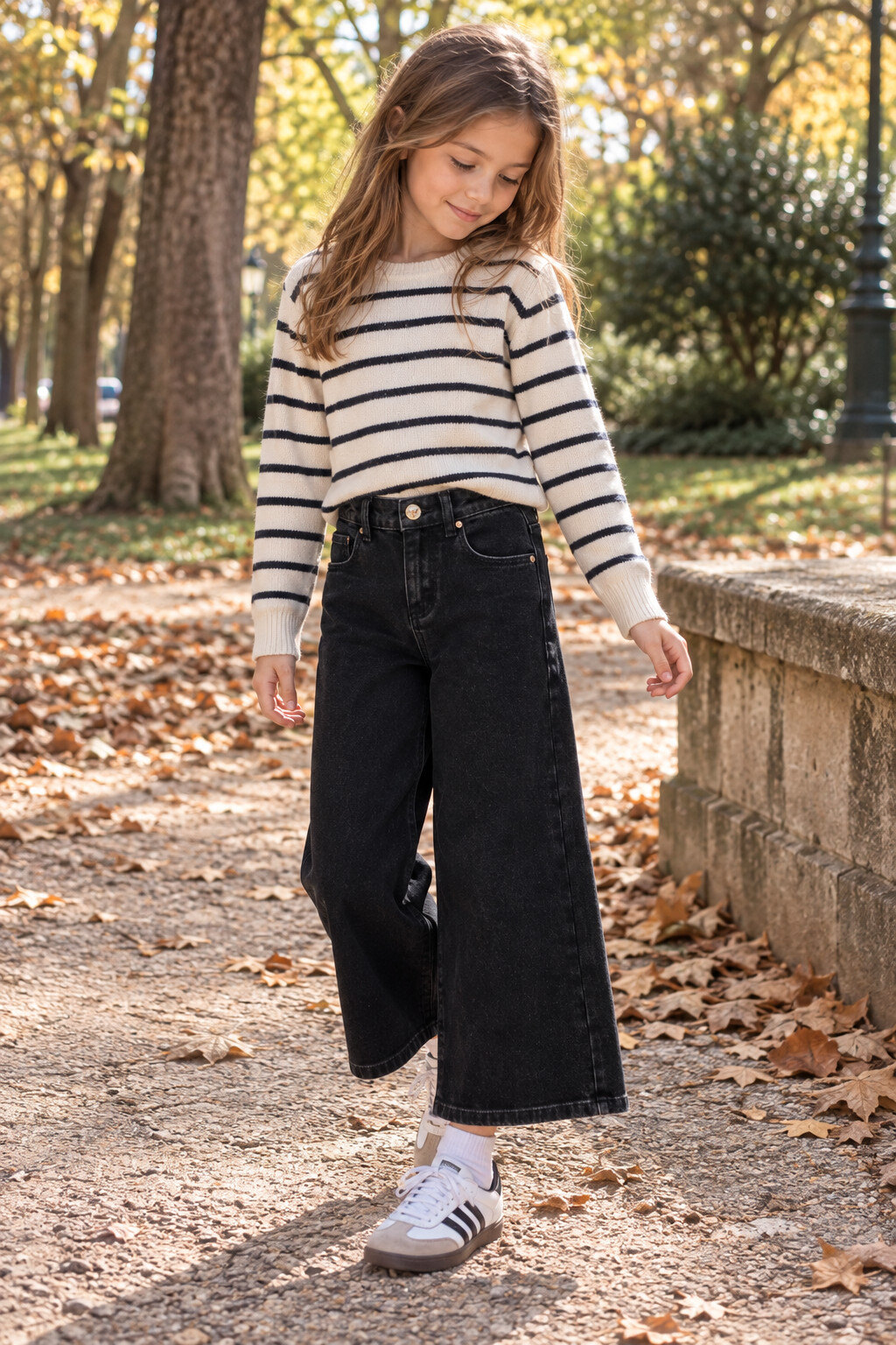 Grossiste Grasstar - Jean fille coupe large taille haute