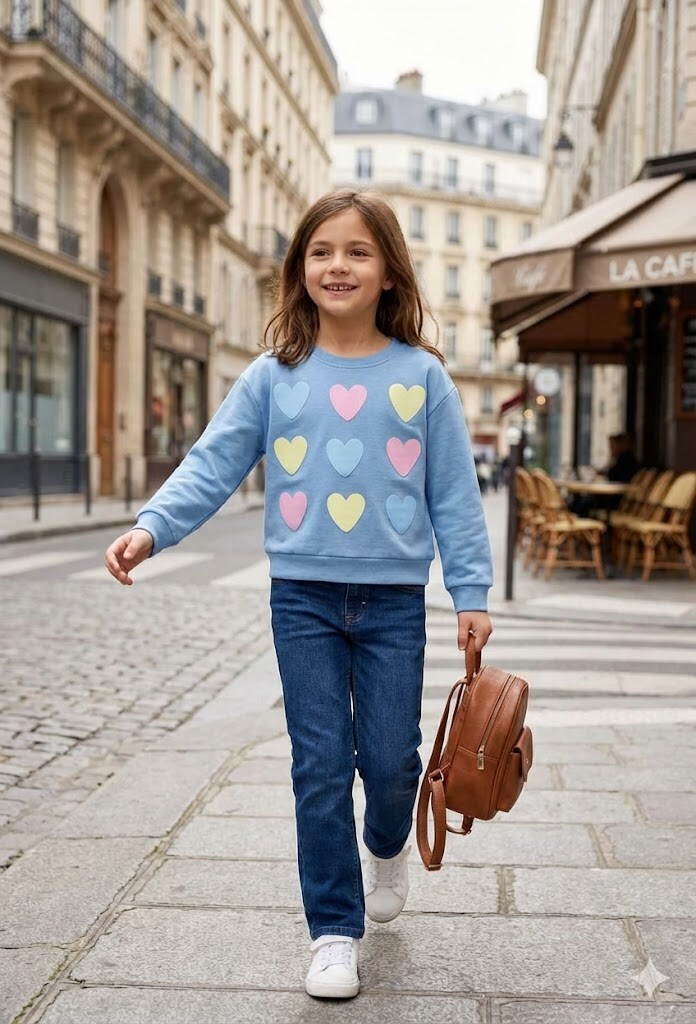 Grossiste Grasstar - Sweat-shirt à cœurs