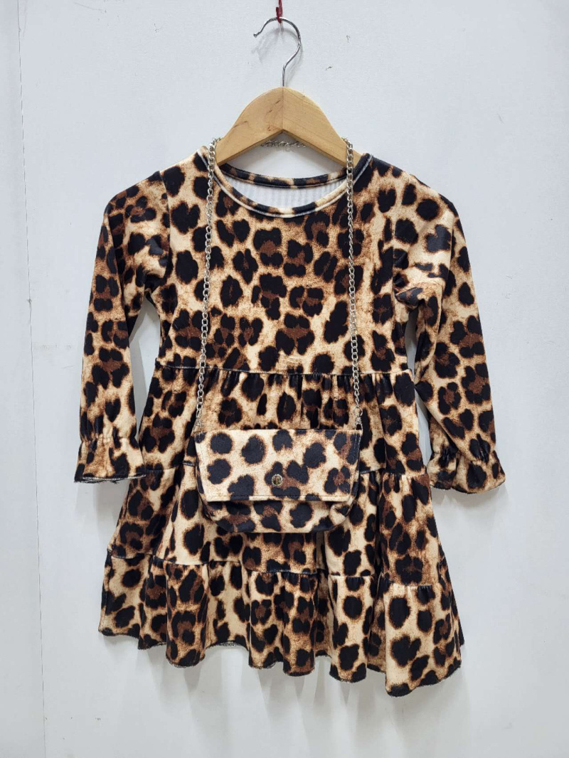 Mayorista Grasstar - VESTIDO LEOPARDO CON BOLSO