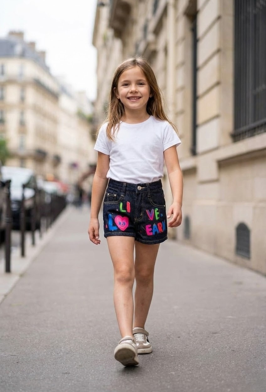 Großhändler Grasstar - Bedruckte Denim-Shorts