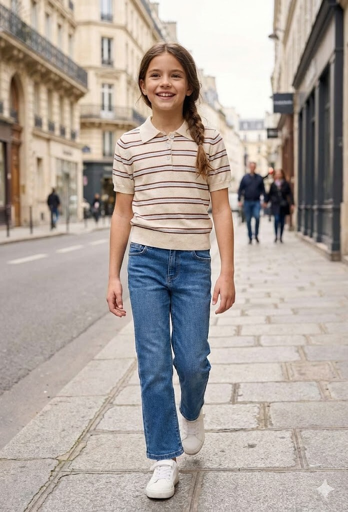 Grossiste Grasstar - T-shirt à rayures avec col polo