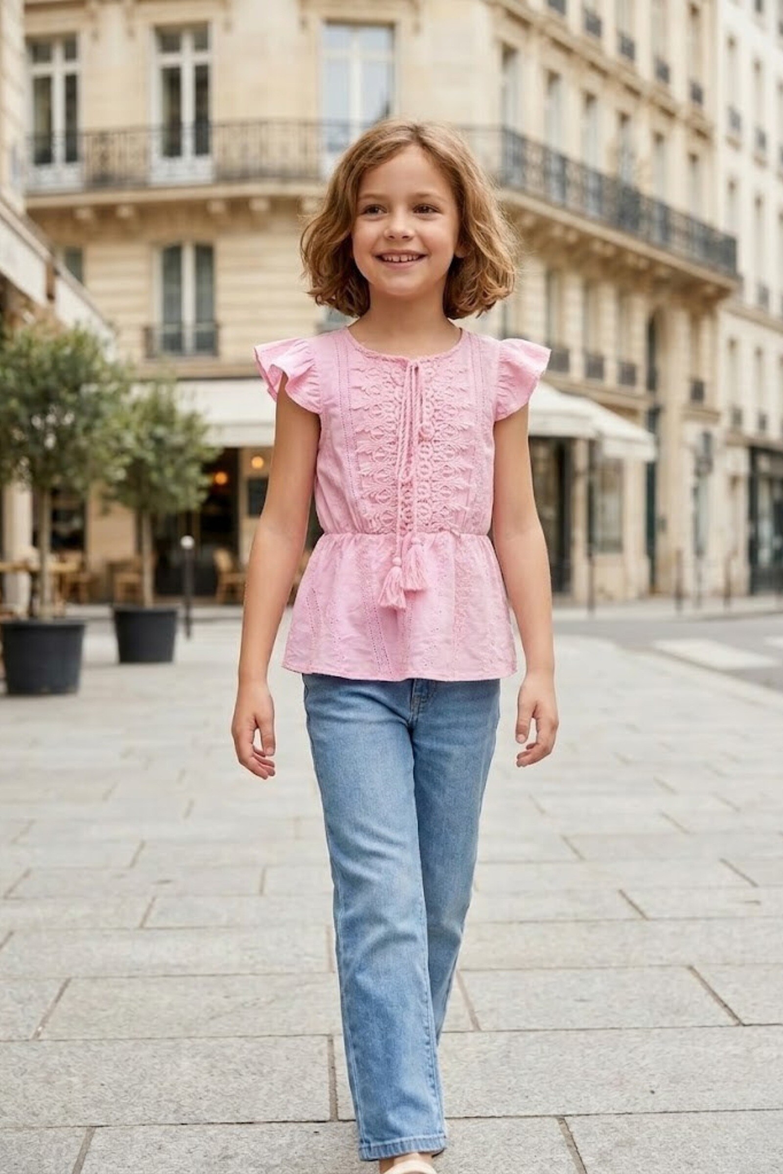 Mayorista Grasstar - Blusa de manga corta con bordados