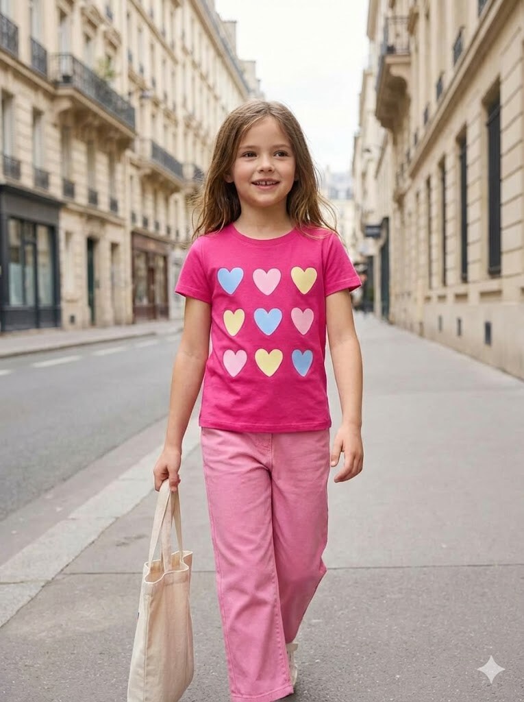 Grossiste Grasstar - T-shirt à cœurs modernes