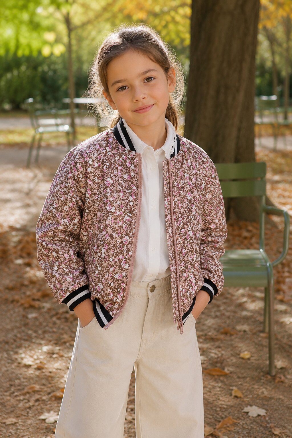 Grossiste Grasstar - Veste fille style bomber à imprimé fleuri