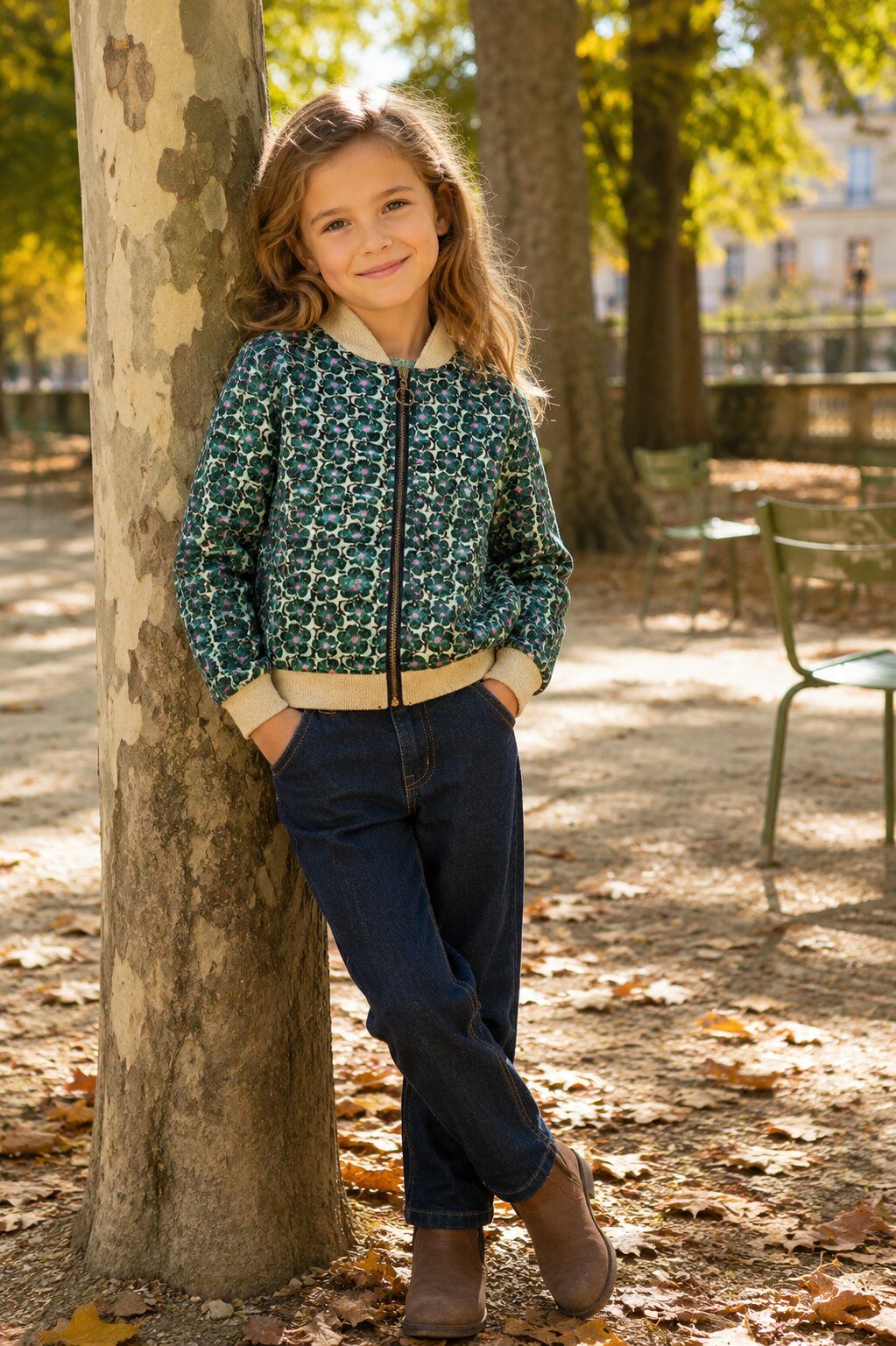 Grossiste Grasstar - Veste fille style bomber à imprimé fleuri