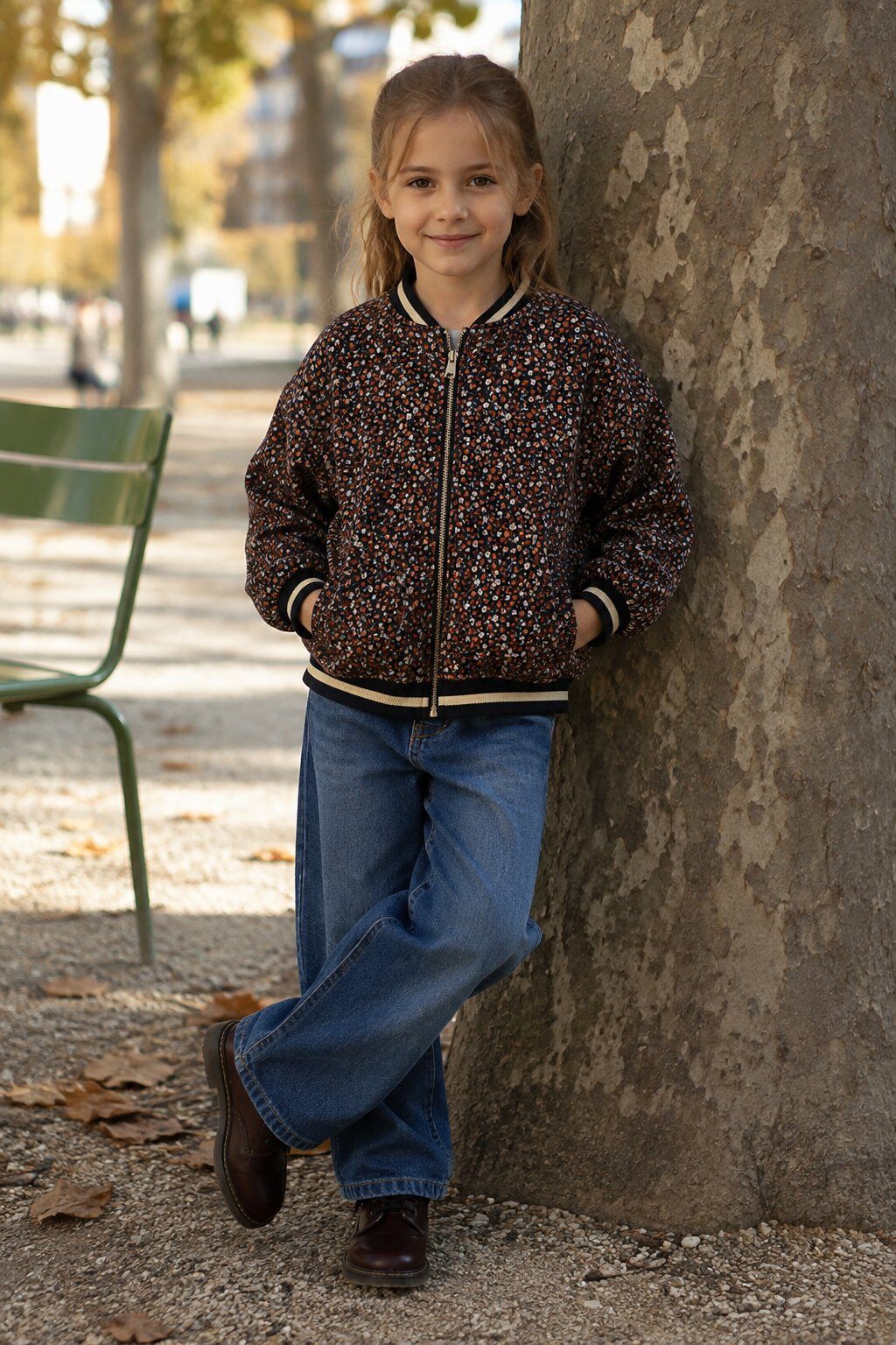 Grossiste Grasstar - Veste fille zippée à imprimé fleuri