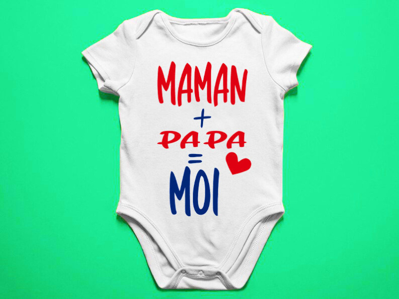 Grossista I.A.L.D FRANCE - Body Bambino | papà + mamma io