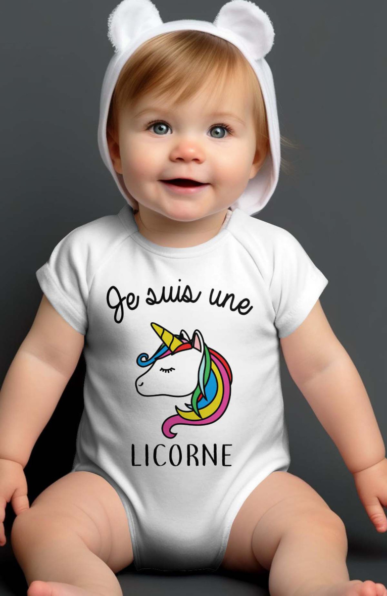 Wholesaler I.A.L.D FRANCE - Baby Girl Bodysuit | je suis une licorne