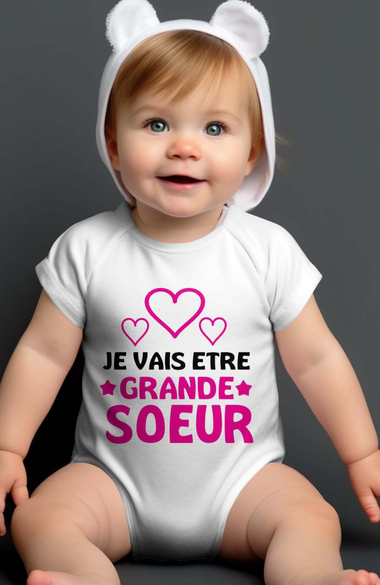 Wholesaler I.A.L.D FRANCE - Baby Girl  Bodysuit | je vais grand soeur