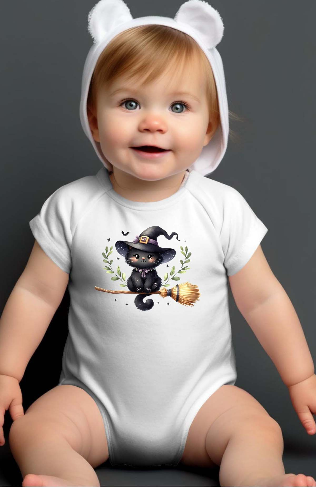Wholesaler I.A.L.D FRANCE - Chat balai sorciere - Baby Girl  Bodysuit
