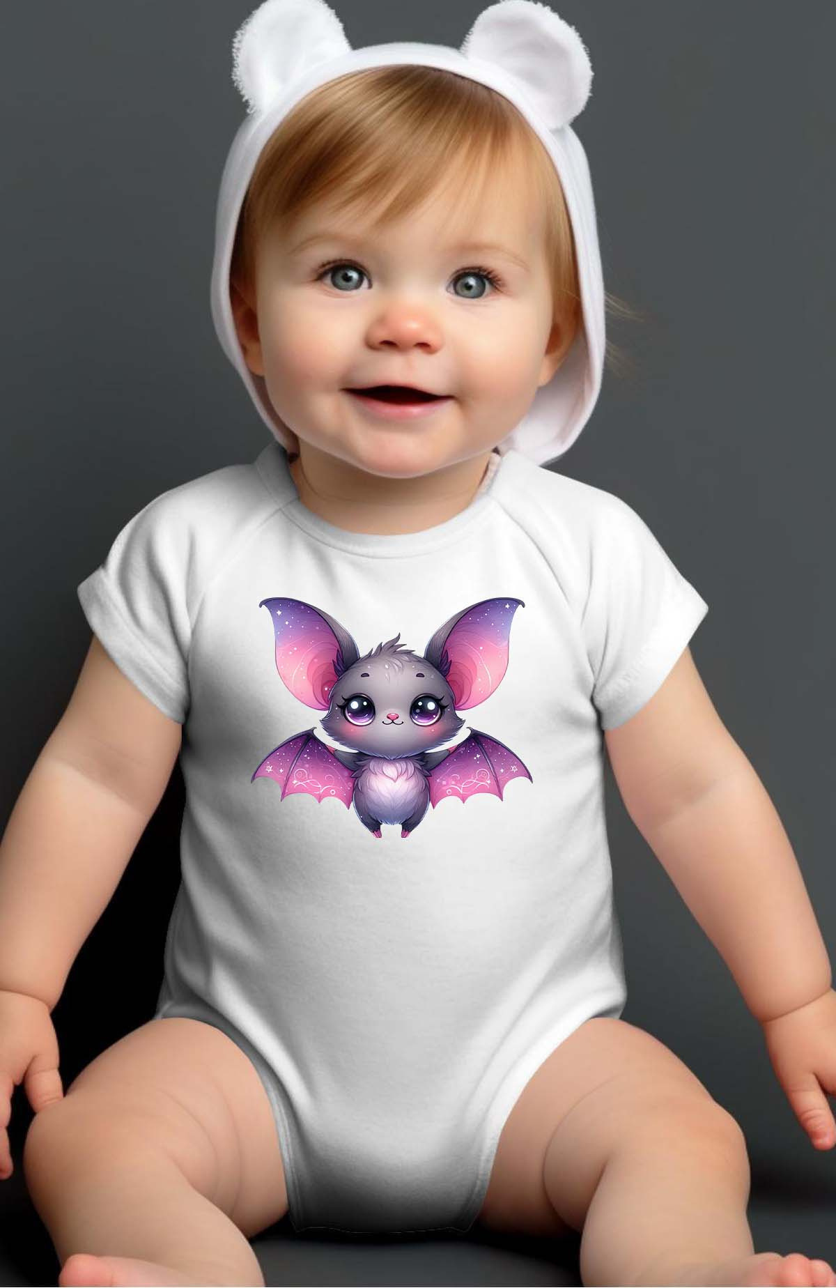 Wholesaler I.A.L.D FRANCE - Chauve souris rose - Baby Girl  Bodysuit