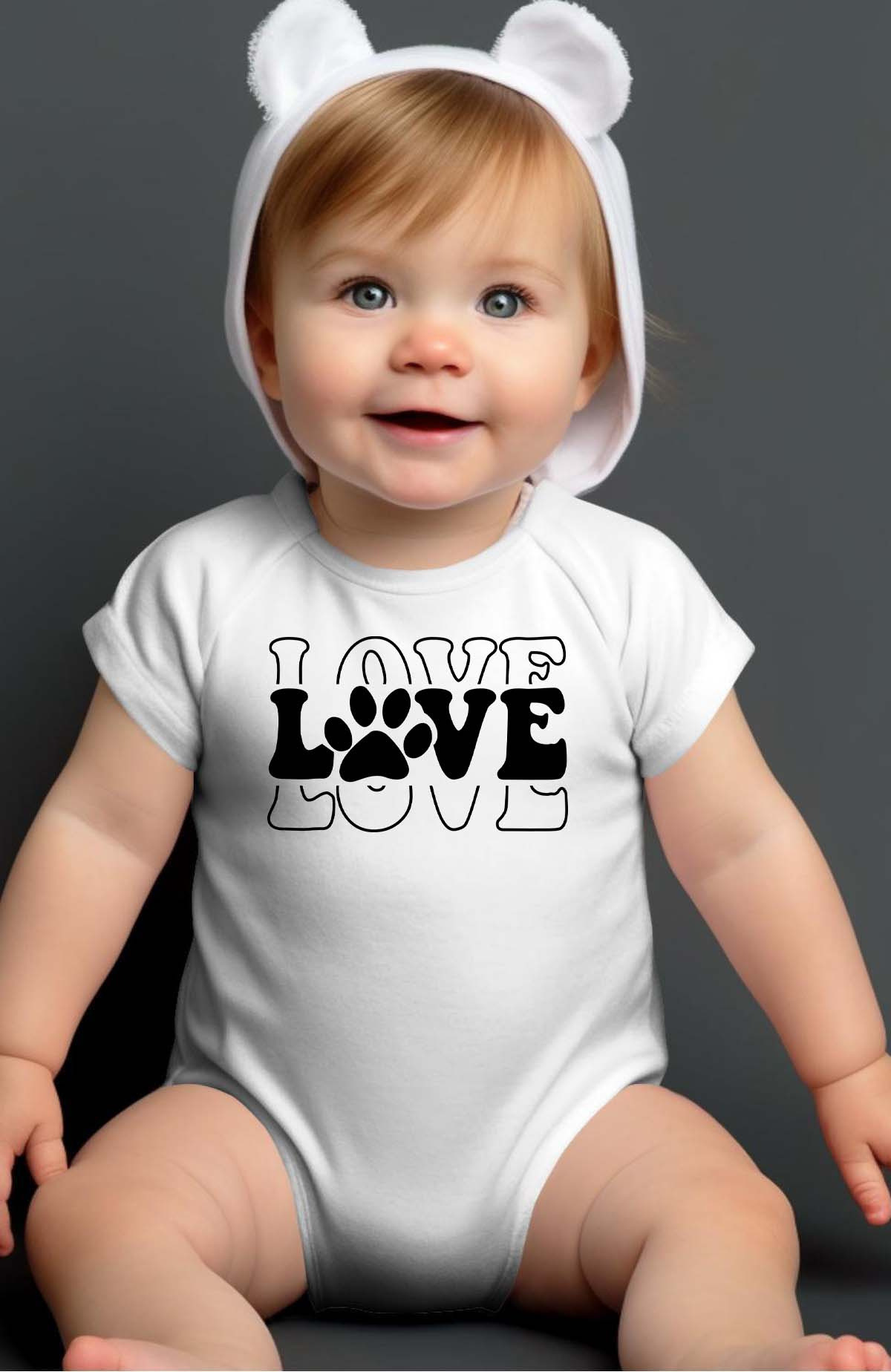 Wholesaler I.A.L.D FRANCE - Paw Prin Love - Bodysuit Baby Girl
