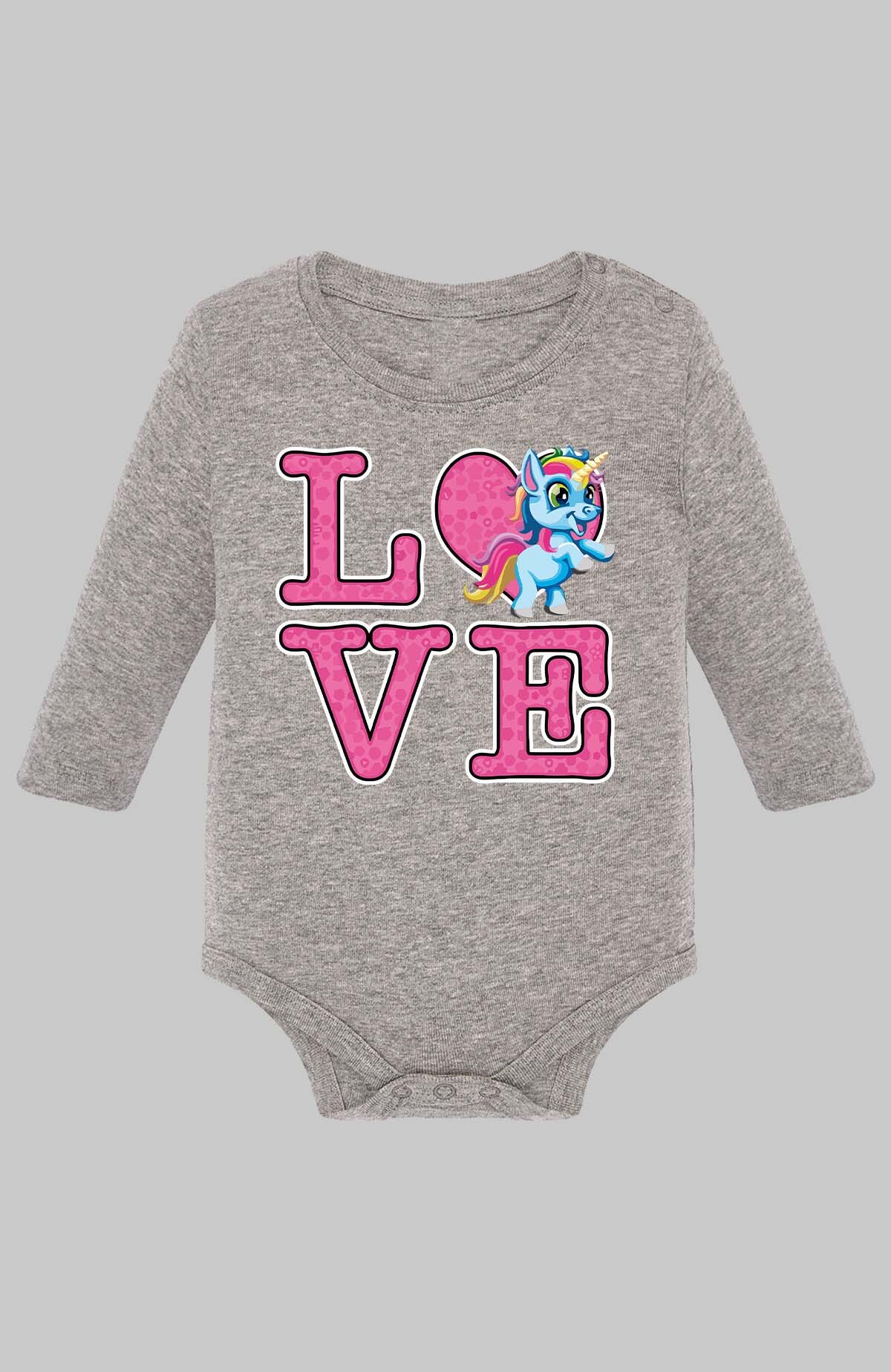 Wholesaler I.A.L.D FRANCE - Love unicorne - Baby Long Sleeve Bodysuit Girl