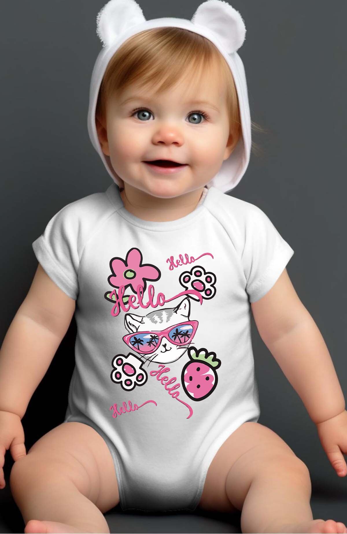Großhändler I.A.L.D FRANCE - Hallo Hallo Hallo - Baby Mädchen Body