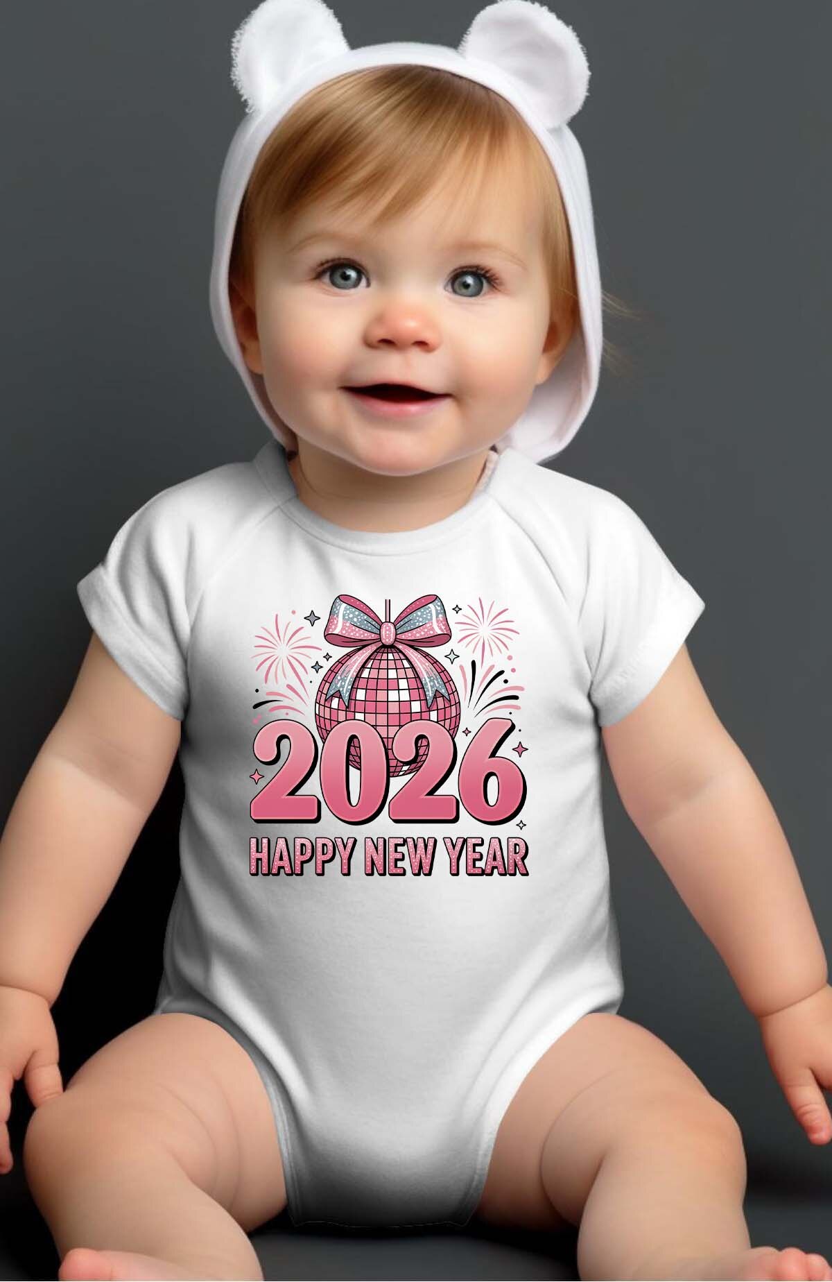 Großhändler I.A.L.D FRANCE - Fröhliches 2026 Pink - Baby Mädchen Body