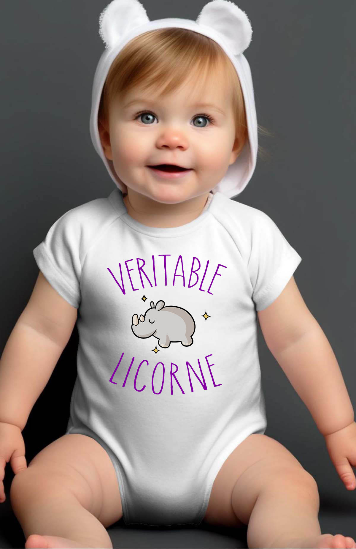 Wholesaler I.A.L.D FRANCE - Licorne hippo - Bodysuit Baby Girl