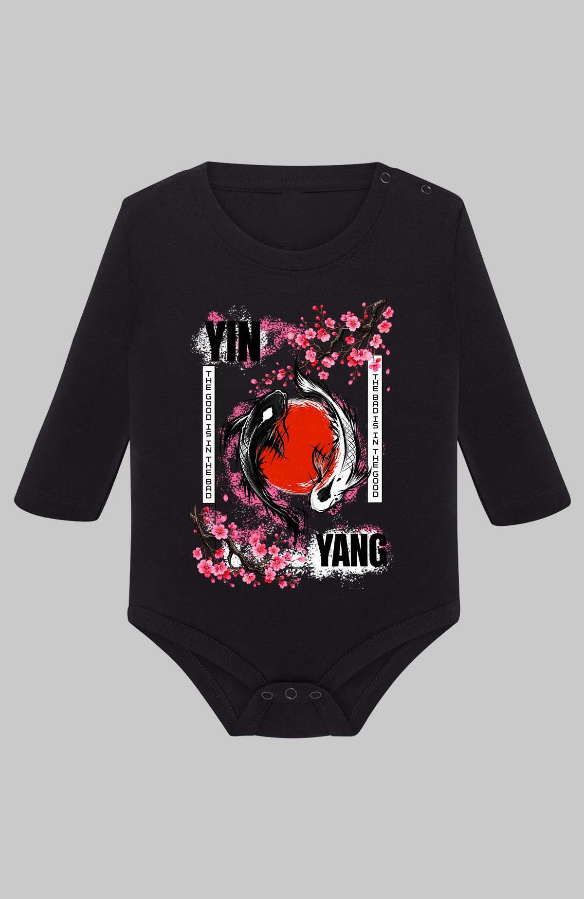 Wholesaler I.A.L.D FRANCE - Sakura yin yong - Baby Long Sleeve Bodysuit Girl