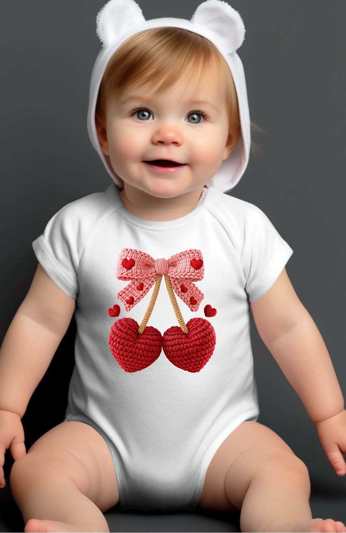 Großhändler I.A.L.D FRANCE - Faux-Häkel-Kirsche - Body für Baby Mädchen