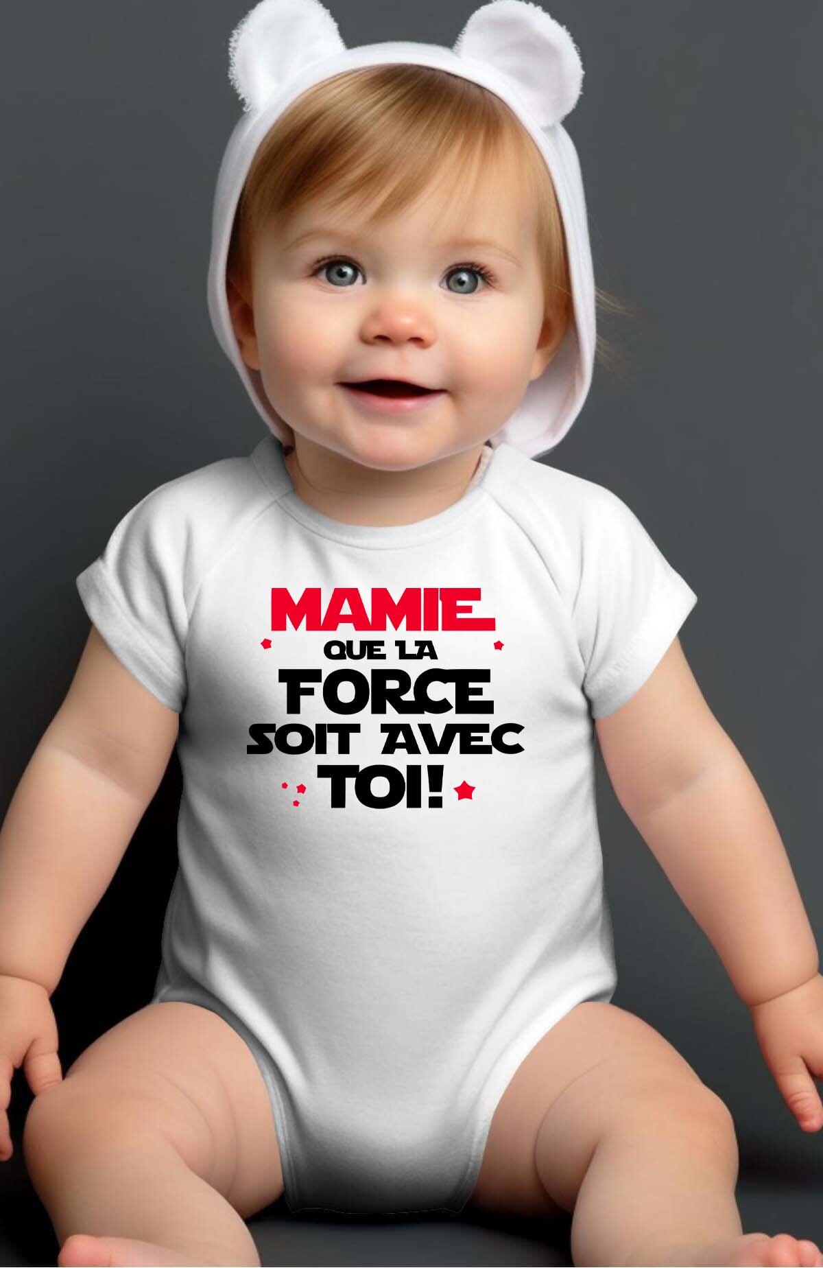 Grossiste I.A.L.D FRANCE - Mamie  force avec toi - Body Bébé Fille