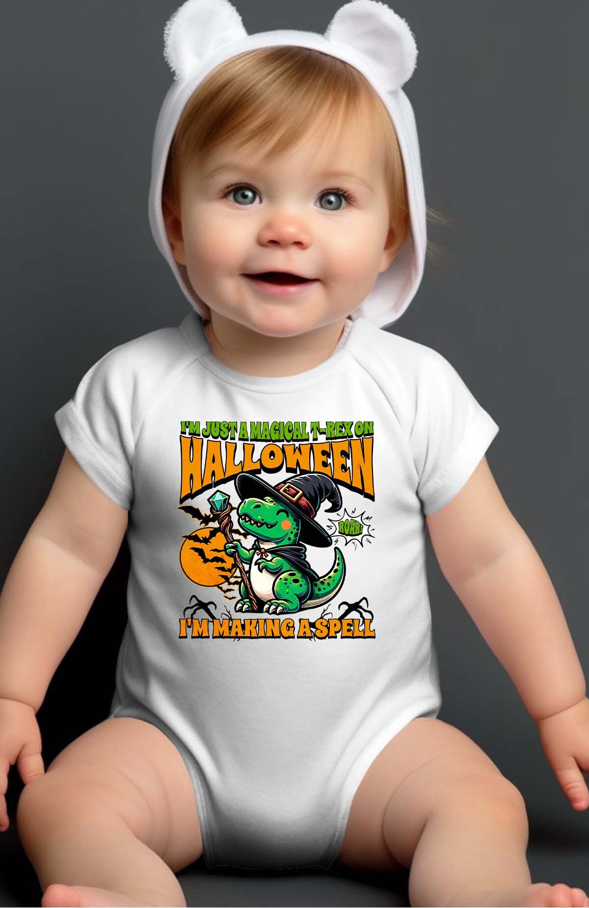 Grossiste I.A.L.D FRANCE - Halloween T-Rex Dinosaur Wizard Festive Dino - Body Bébé Fille