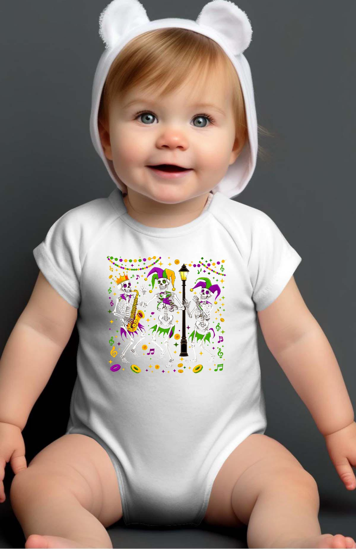 Wholesaler I.A.L.D FRANCE - Dancing Gras Skeleton - Bodysuit Baby Girl