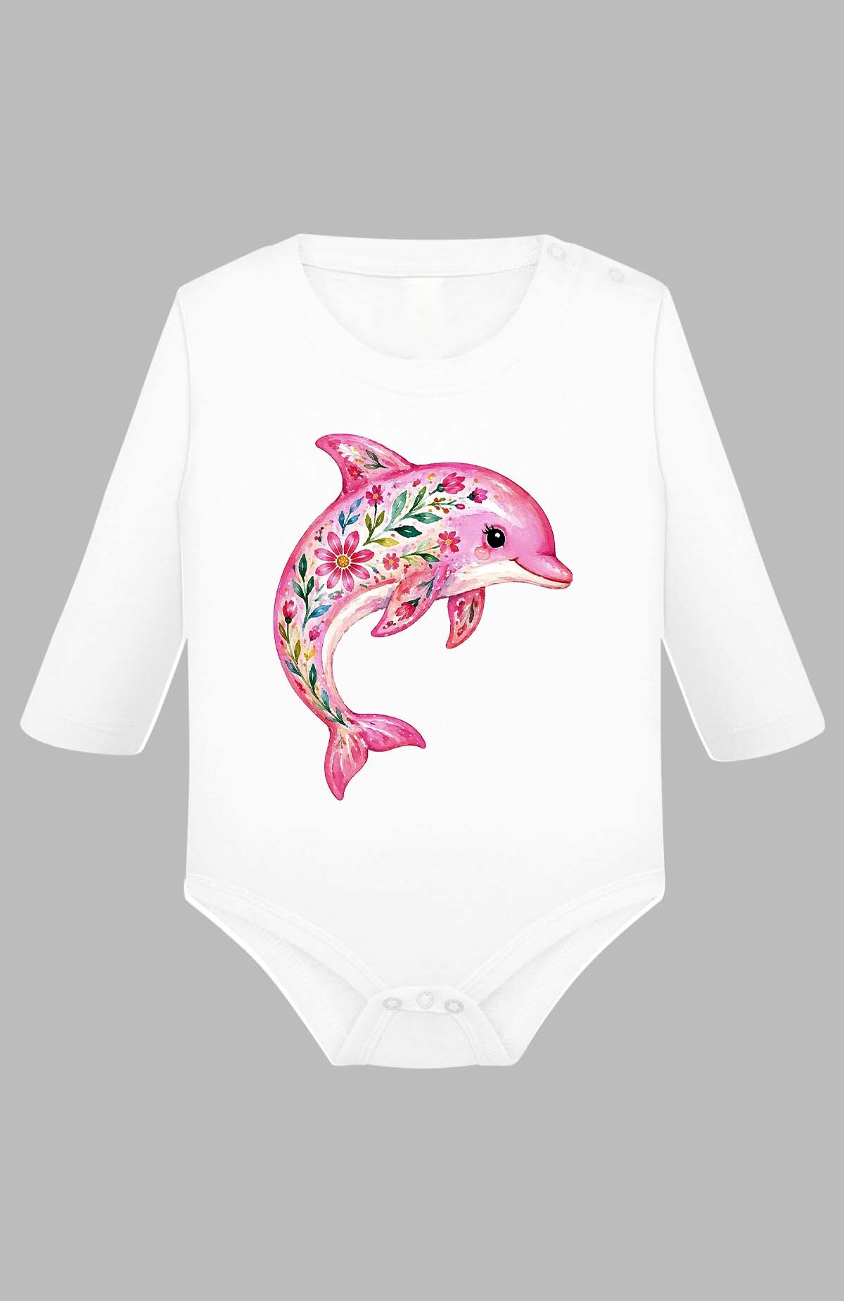 Grossiste I.A.L.D FRANCE - Floral dolphin - Body Manche longue bébé Fille