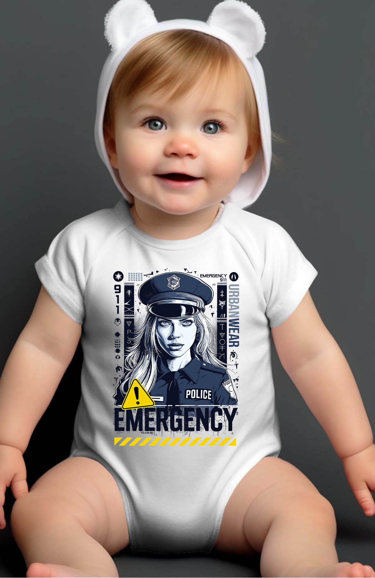Wholesaler I.A.L.D FRANCE - Emergency Police - Bodysuit Baby Girl