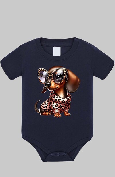 Grossiste I.A.L.D FRANCE - dog glasse leo - Body Bébé Fille Grossiste I.A.L.D FRANCE - dog glasse leo - Body Bébé Fille