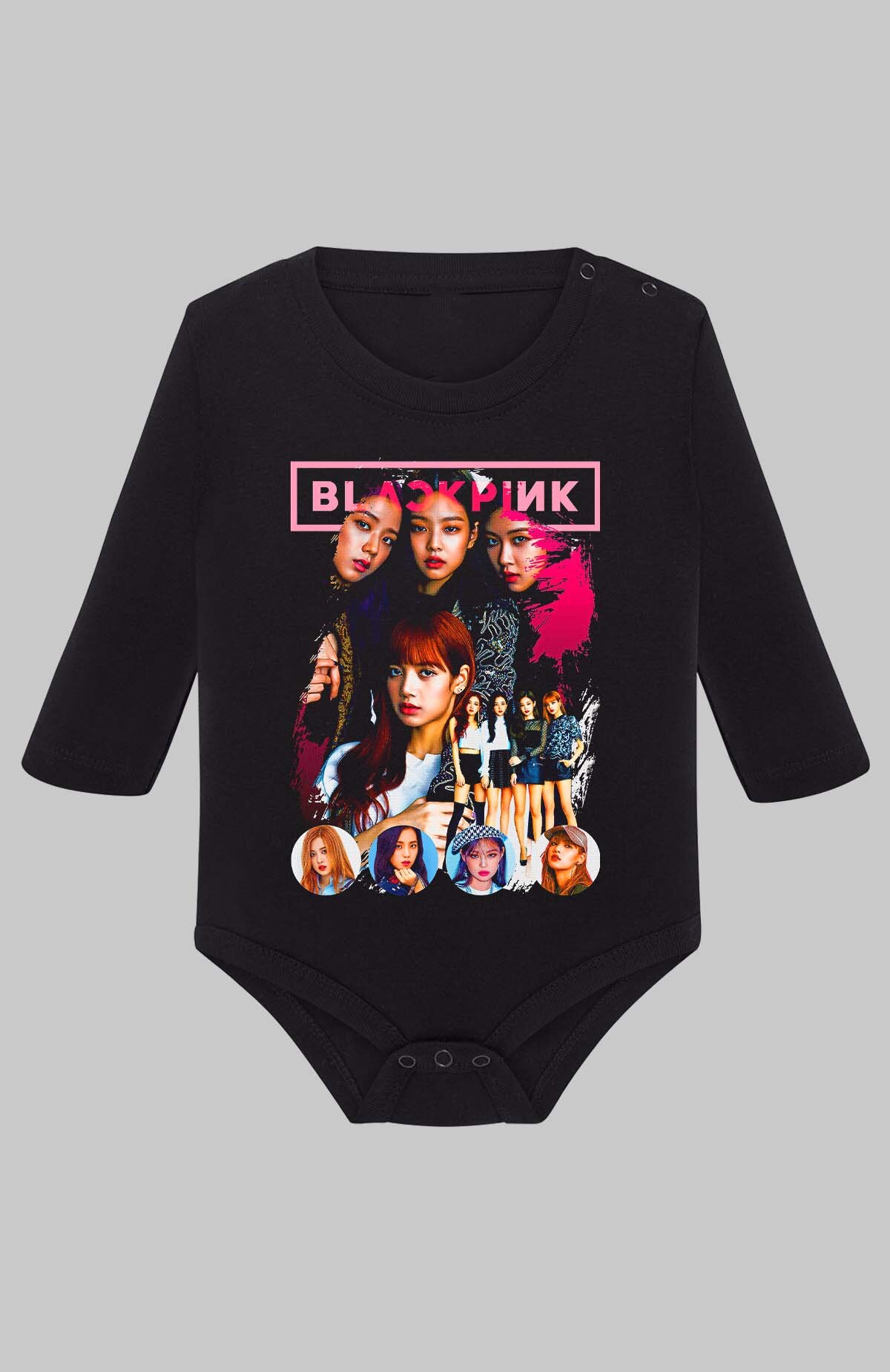 Grossiste I.A.L.D FRANCE - BLACKPINK Bootleg 04 - Body Manche longue bébé Fille