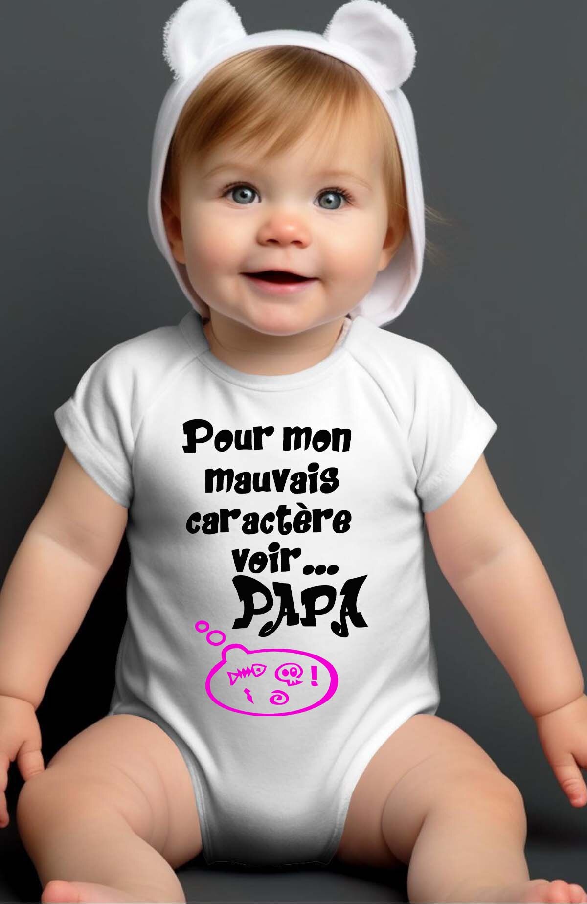 Grossiste I.A.L.D FRANCE - Mauvais caractere Rose - Body Bébé Fille