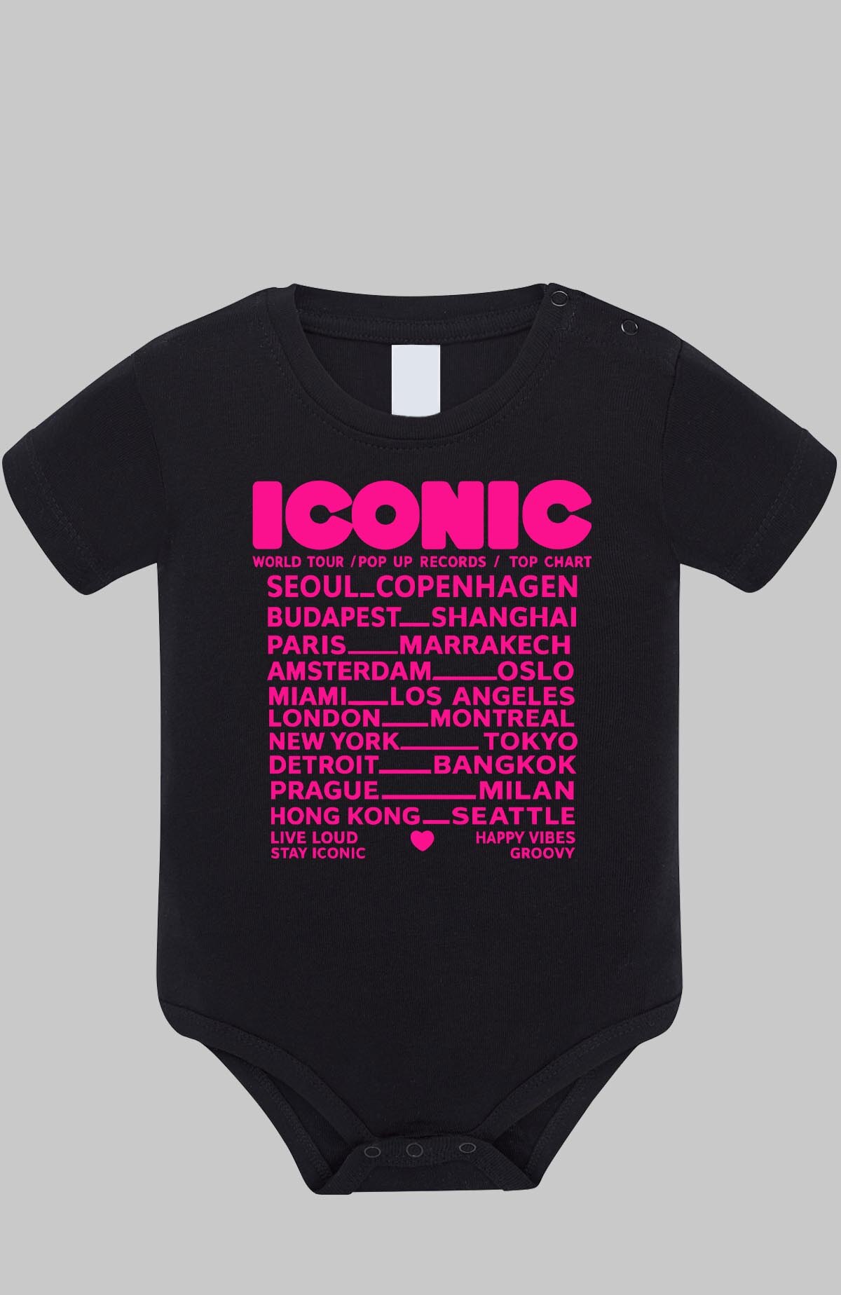 Grossiste I.A.L.D FRANCE - iconic dos Fluo Rose - Body Bébé Fille