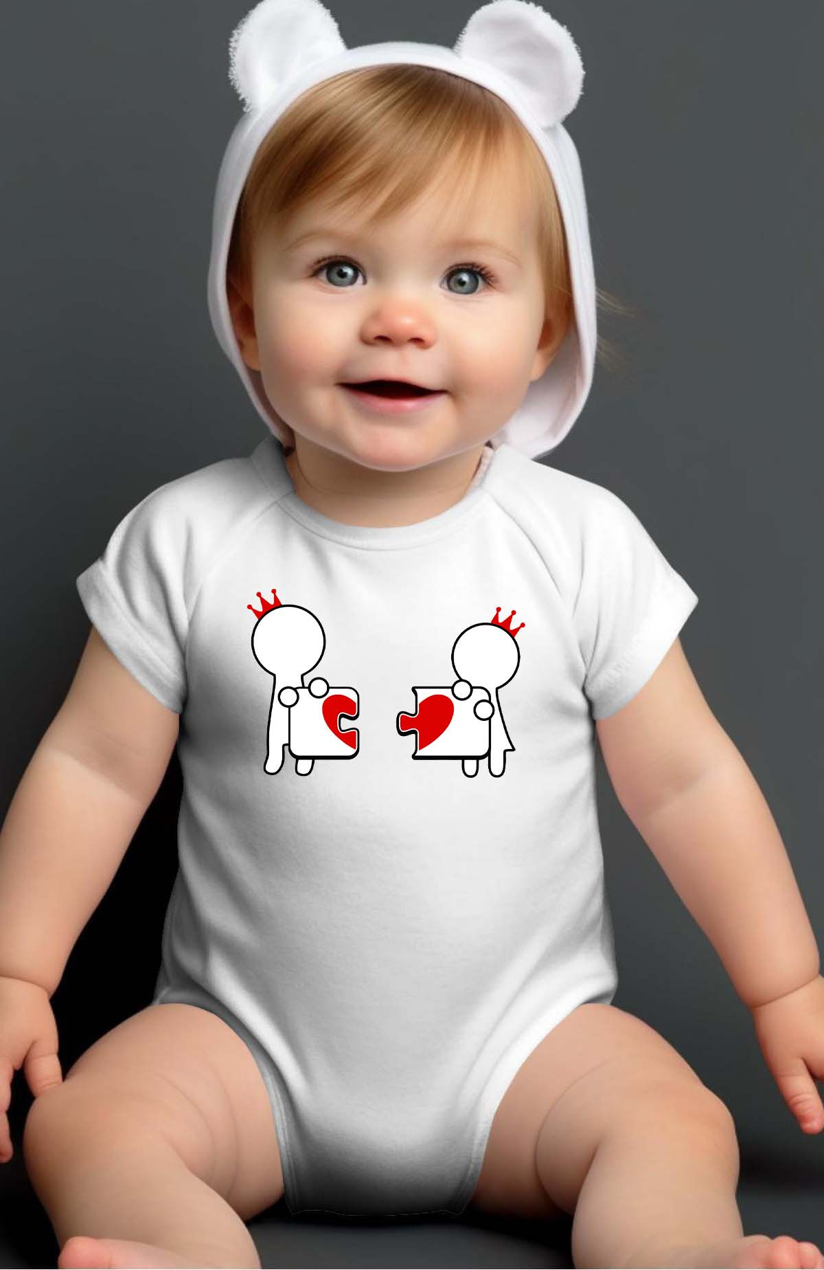 Grossiste I.A.L.D FRANCE - Puzzle amoureux - Body Bébé Fille