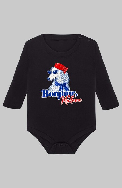 Grossiste I.A.L.D FRANCE - Dog Bj madame - Body Manche longue bébé Fille Grossiste I.A.L.D FRANCE - Dog Bj madame - Body Manche longue bébé Fille