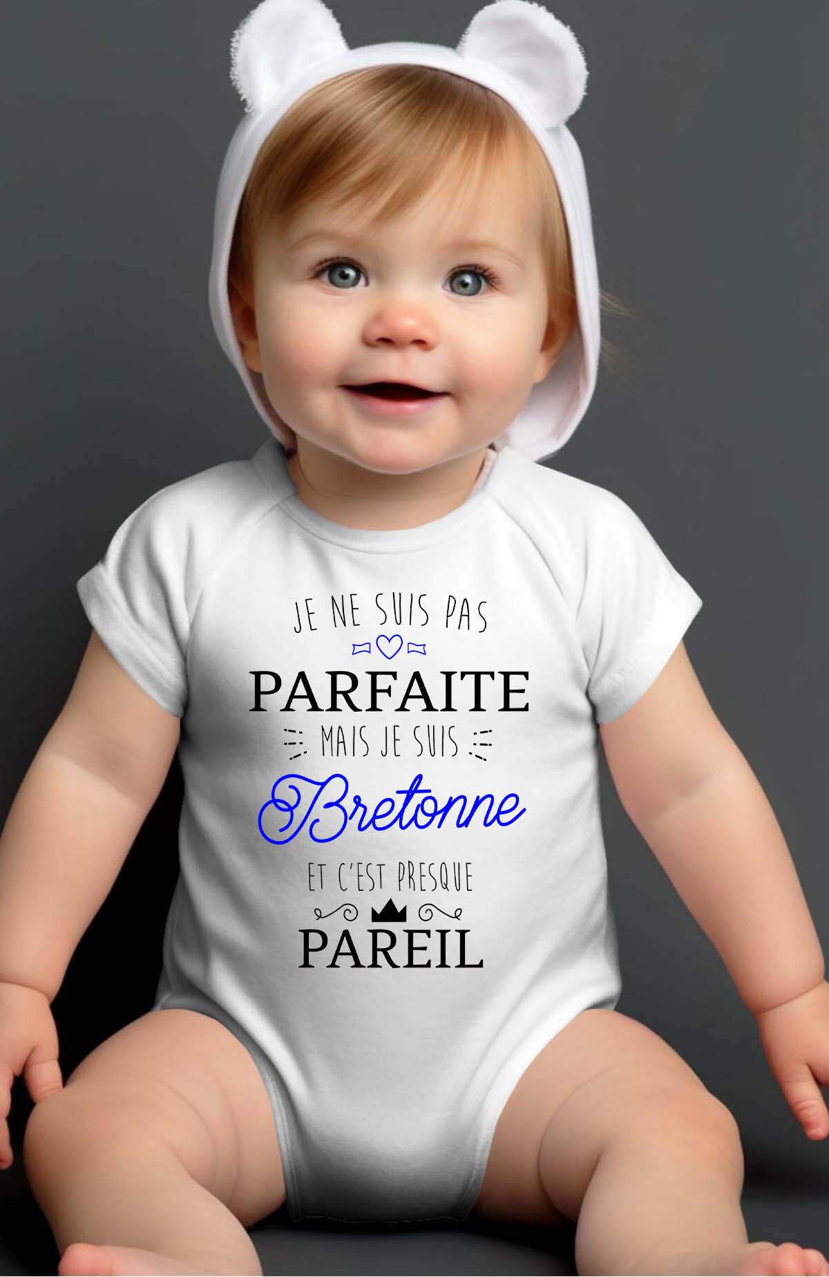 Grossiste I.A.L.D FRANCE - pas parfaite bretonne - Body Bébé Fille