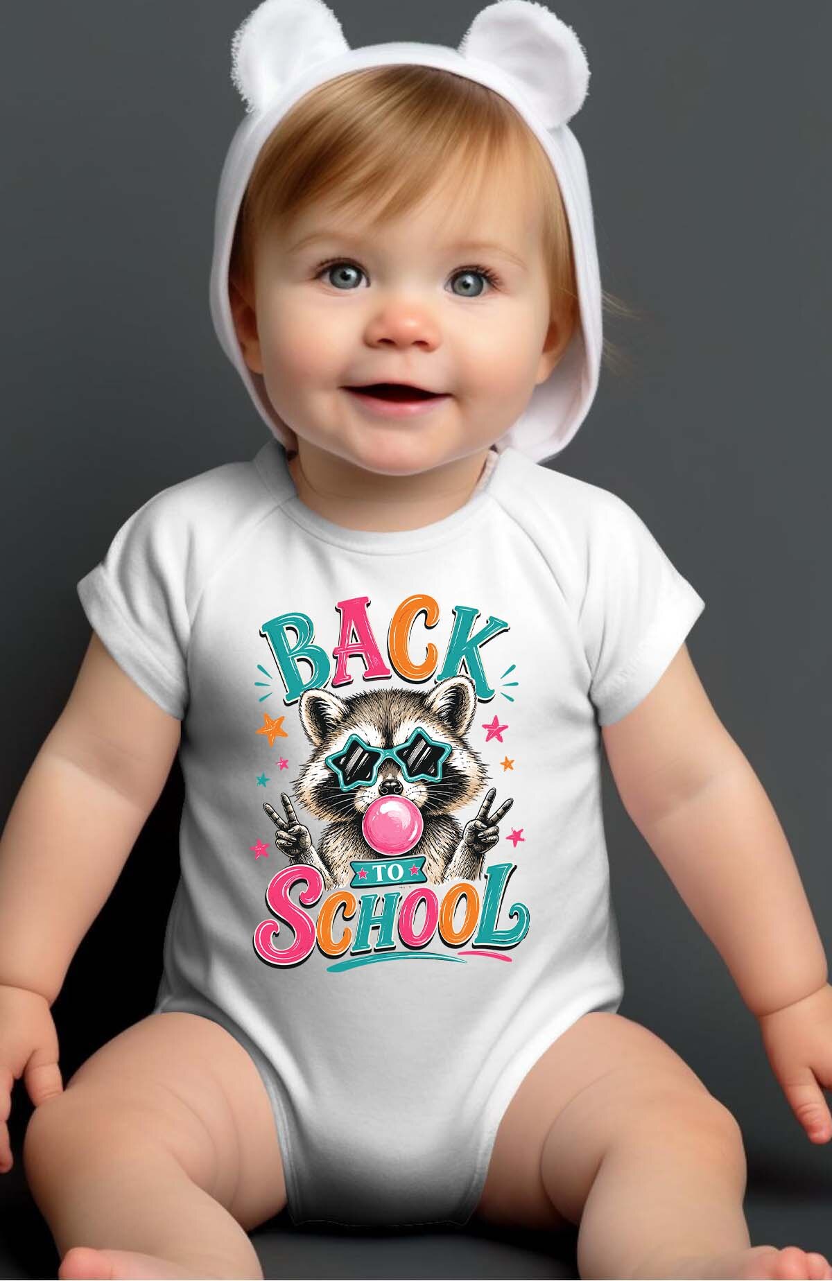 Grossiste I.A.L.D FRANCE - BACK to school racoon - Body Bébé Fille