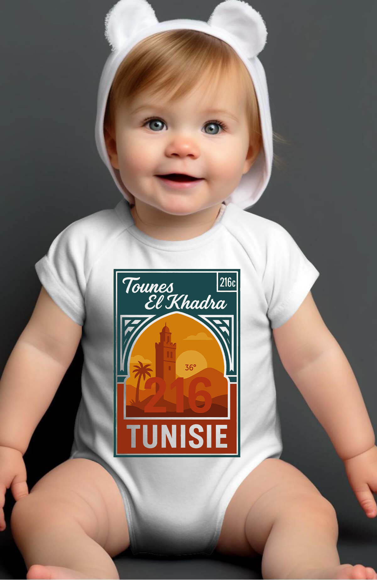 Grossiste I.A.L.D FRANCE - TUNISIE timbre - Body Bébé Fille