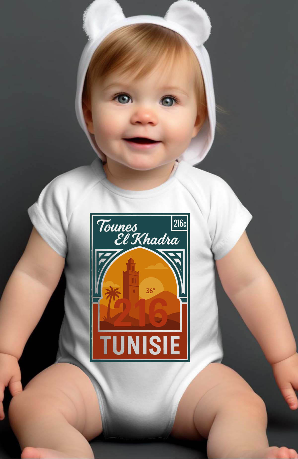 Grossiste I.A.L.D FRANCE - TUNISIE timbre - Body Bébé Fille