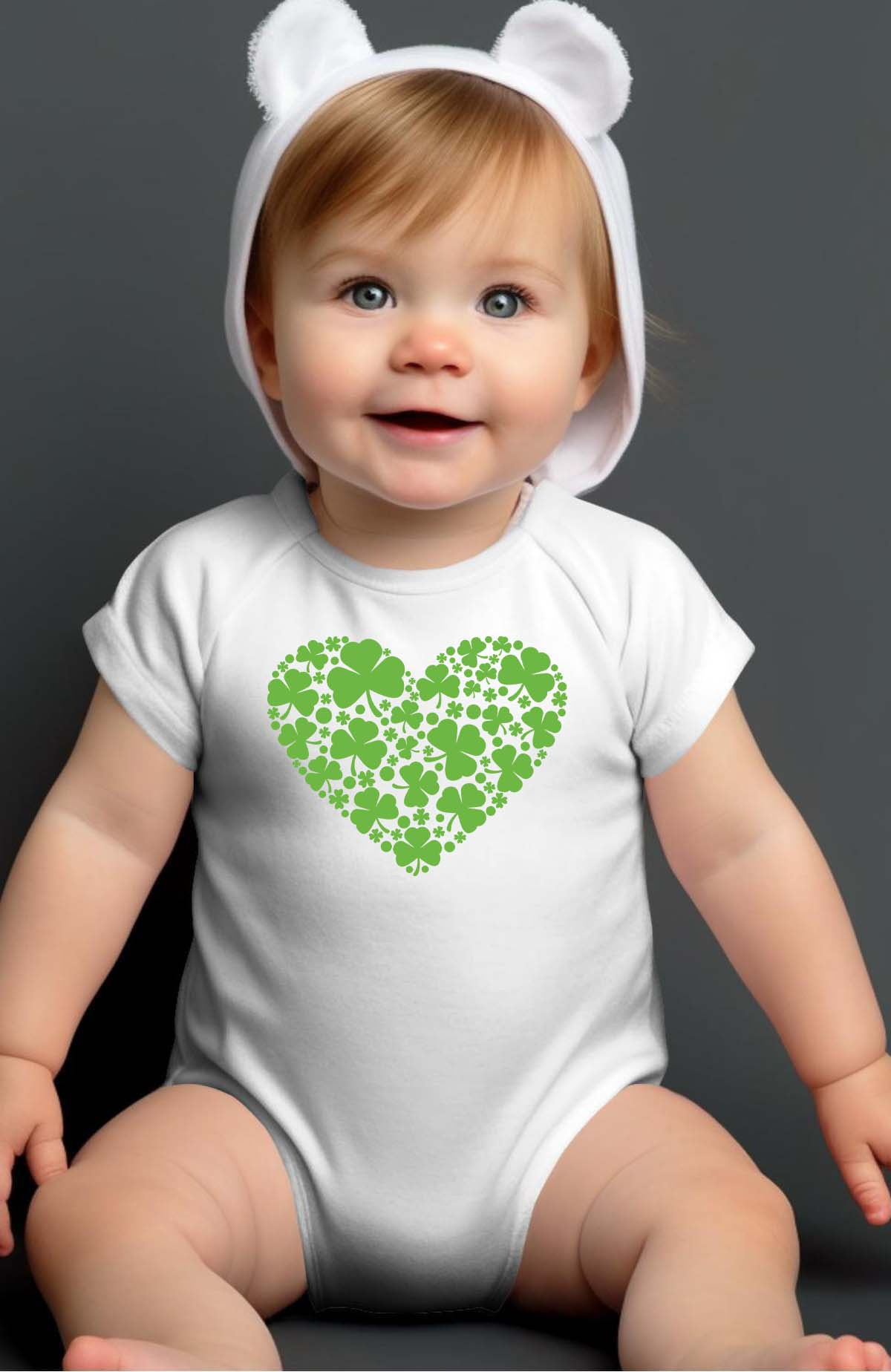 Grossiste I.A.L.D FRANCE - Irish coeur vert - Body Bébé Fille