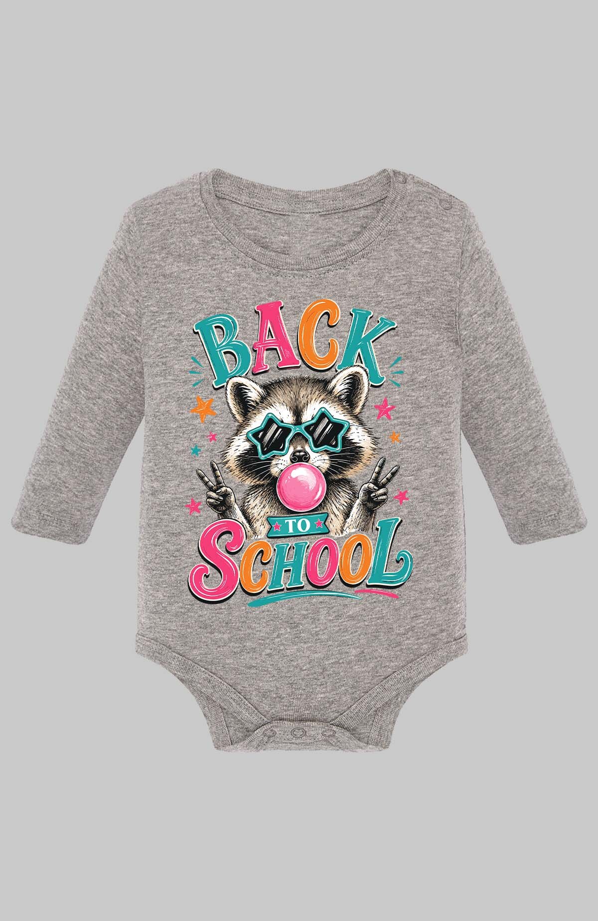 Grossiste I.A.L.D FRANCE - BACK to school racoon - Body Manche longue bébé Fille