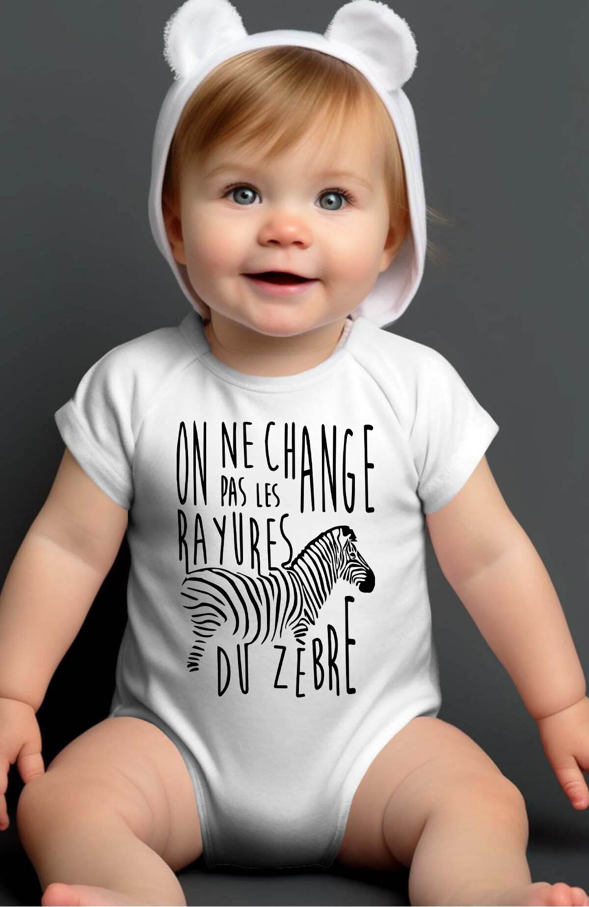 Wholesaler I.A.L.D FRANCE - rayures zebre - Bodysuit Baby Girl