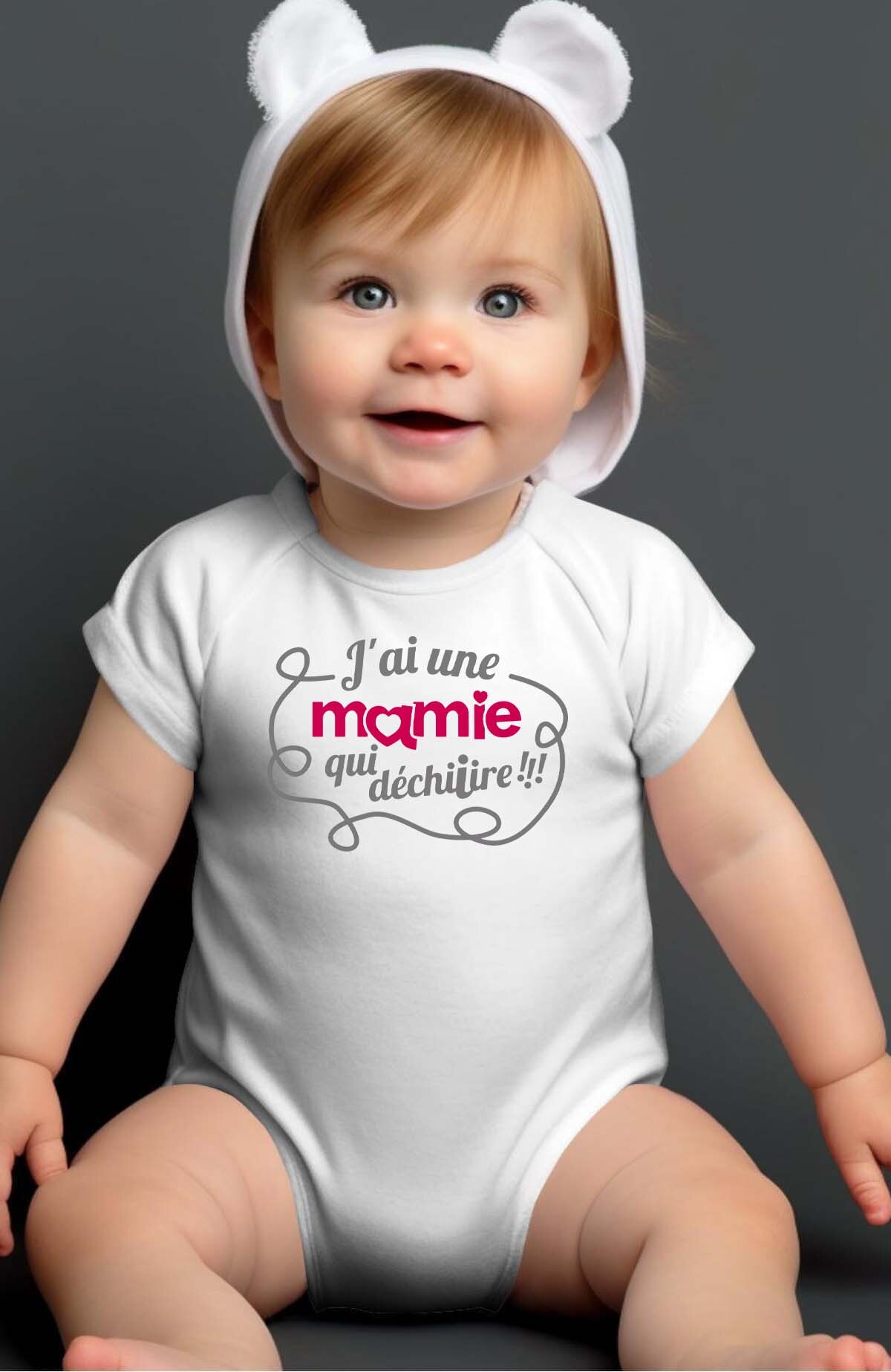 Grossiste I.A.L.D FRANCE - Une mamie ki déchire - Body Bébé Fille