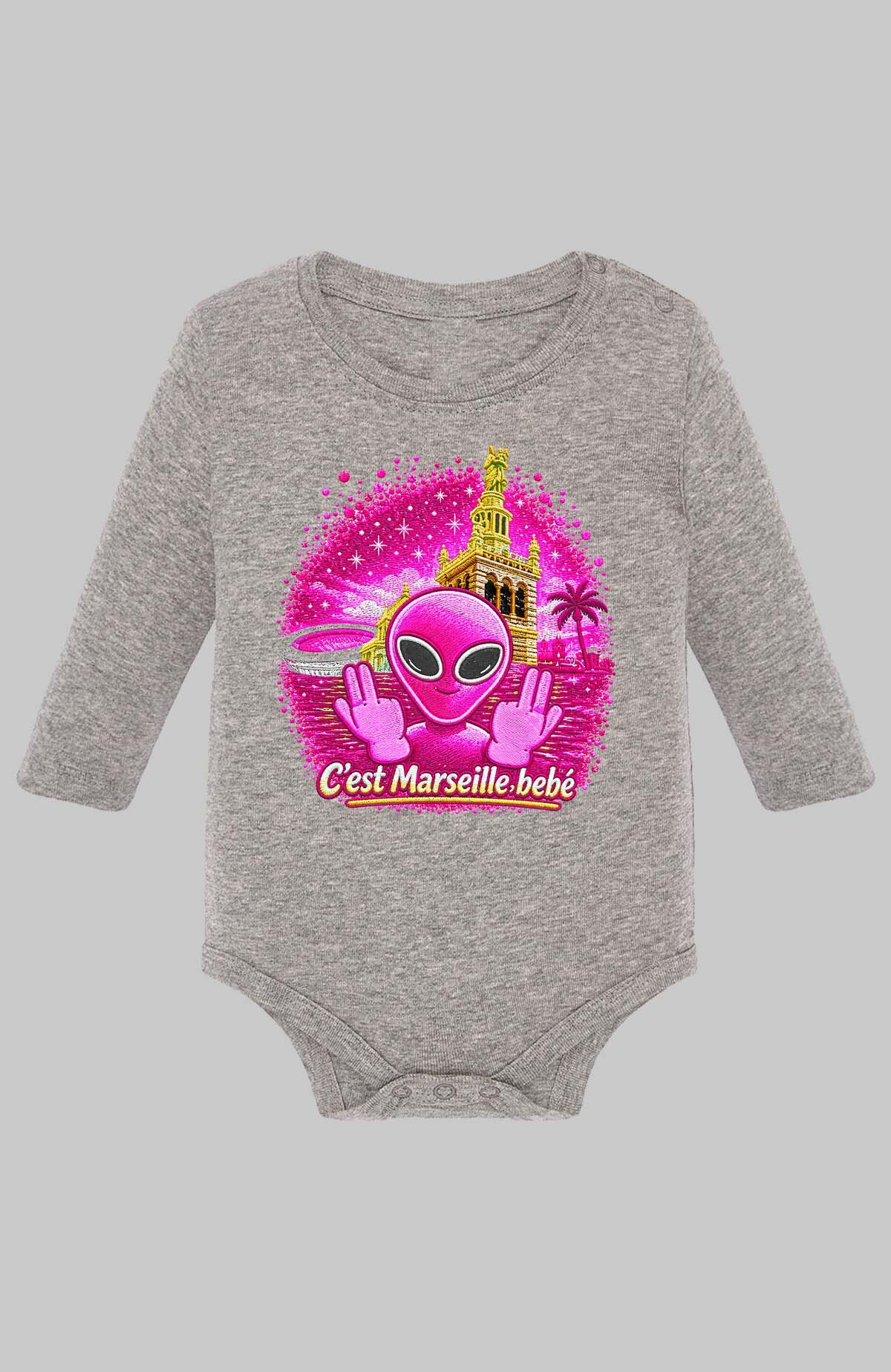 Grossiste I.A.L.D FRANCE - Ovni Mars Pink - Body Manche longue bébé Fille