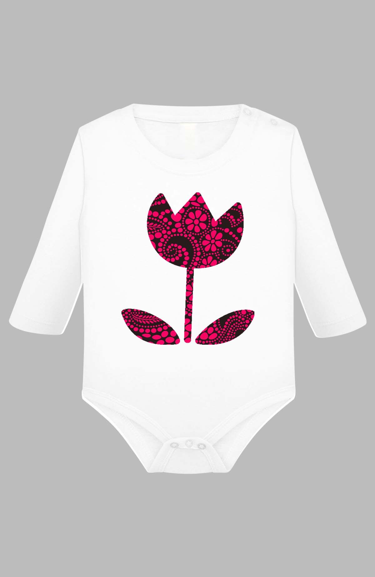 Wholesaler I.A.L.D FRANCE - Foral flower - Baby Long Sleeve Bodysuit Girl