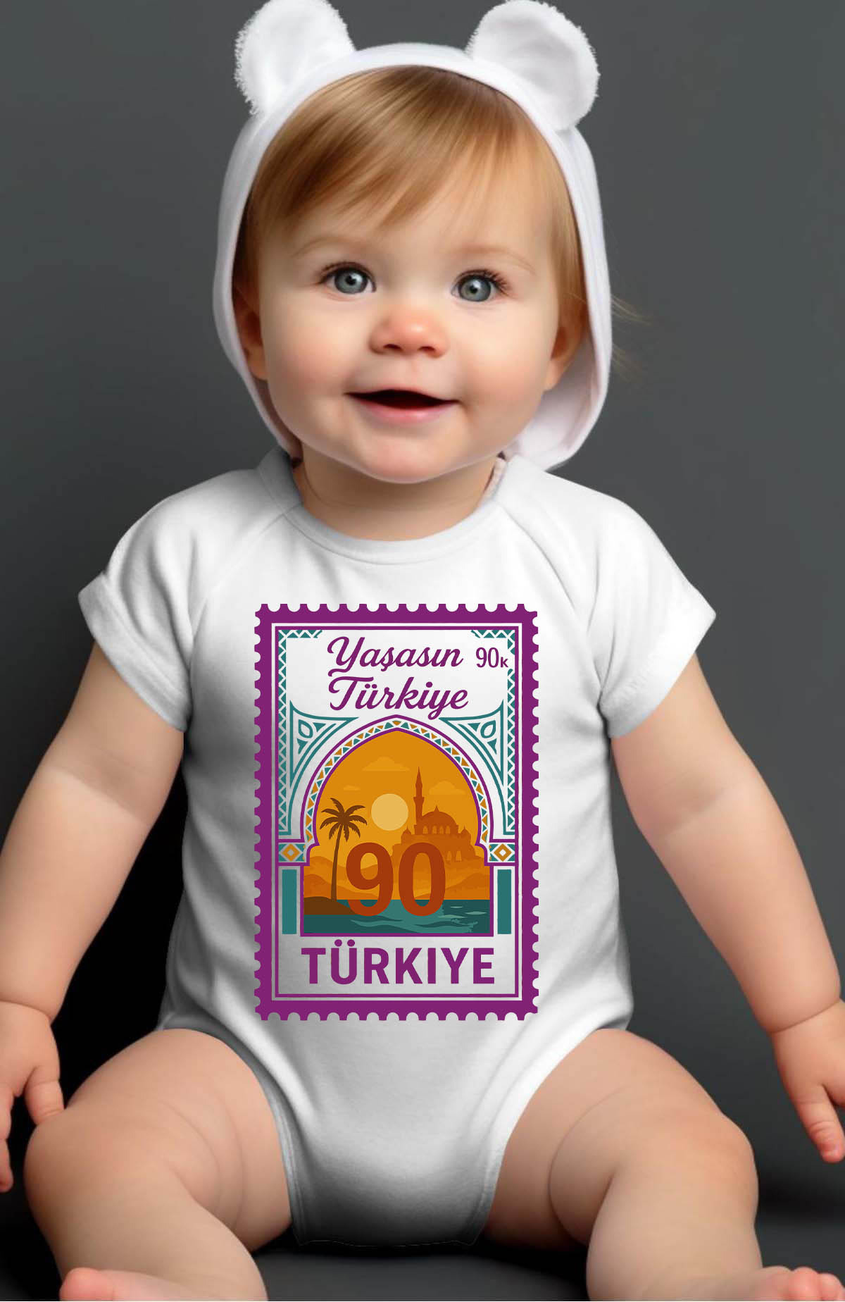 Wholesaler I.A.L.D FRANCE - TURKEY stamp - Baby Girl Bodysuit