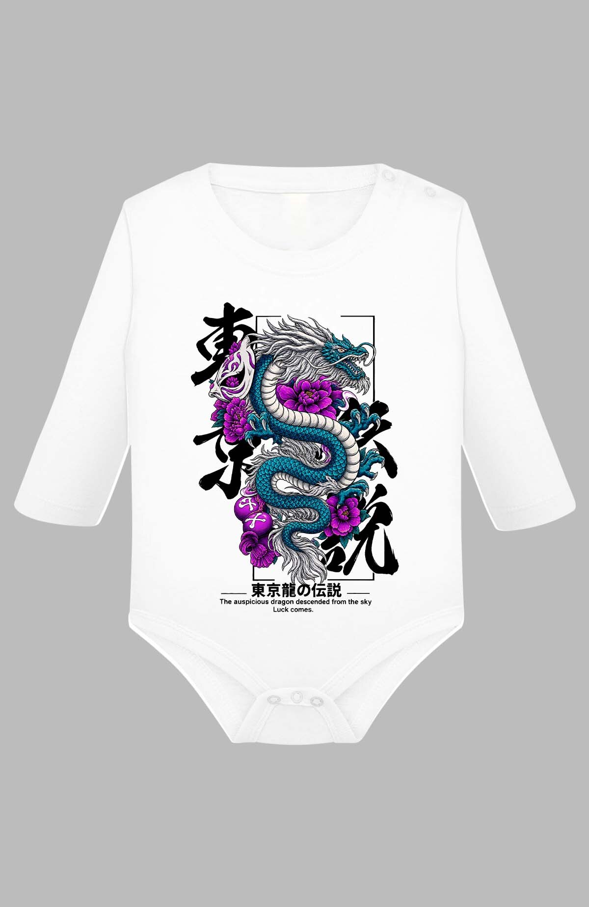 Wholesaler I.A.L.D FRANCE - Blue dragon warrior - Baby Long Sleeve Bodysuit Girl