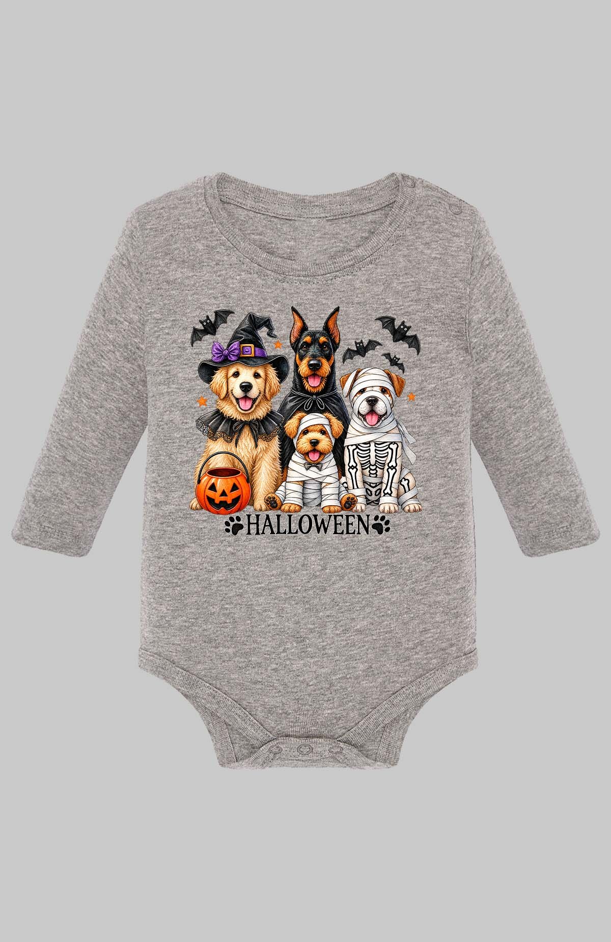Wholesaler I.A.L.D FRANCE - Dogs halloween - Baby Long Sleeve Bodysuit Girl