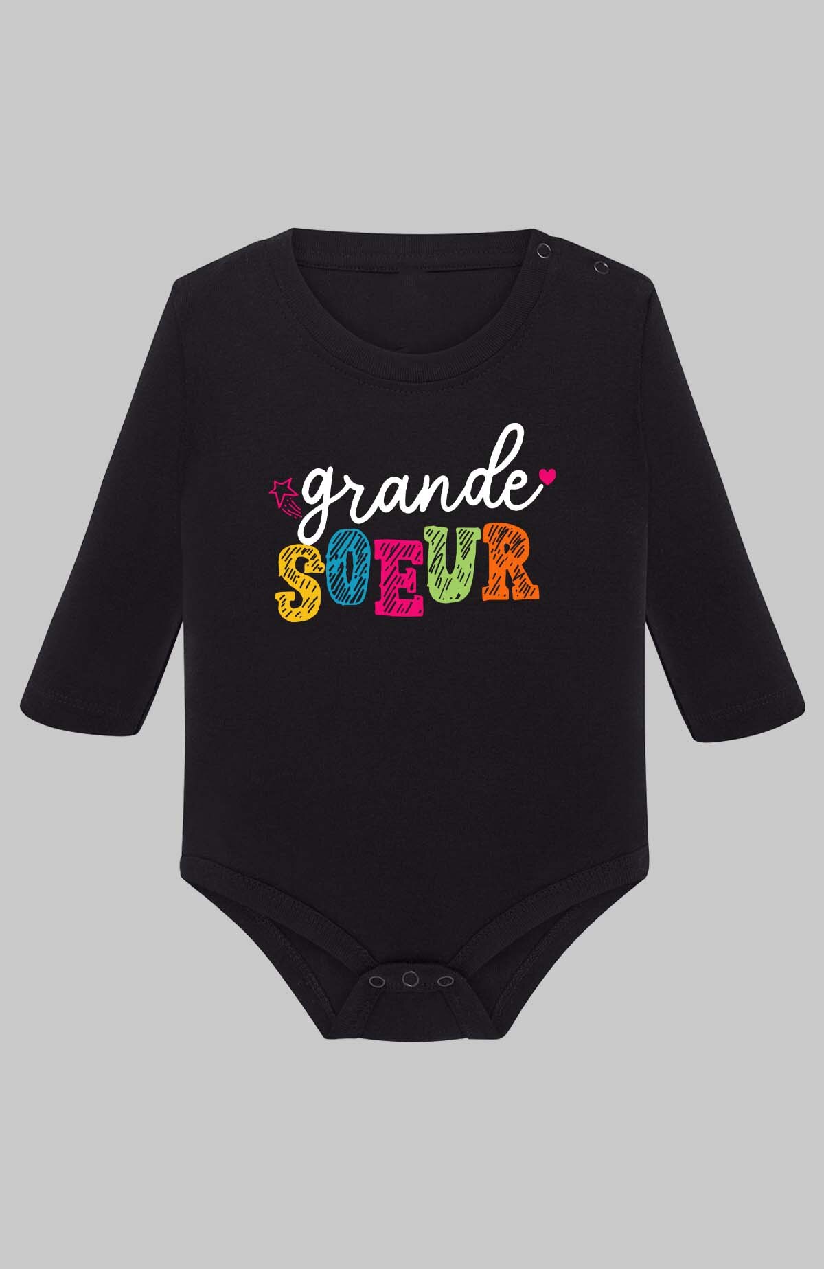 Grossiste I.A.L.D FRANCE - Grand soeur Craie - Body Manche longue bébé Fille