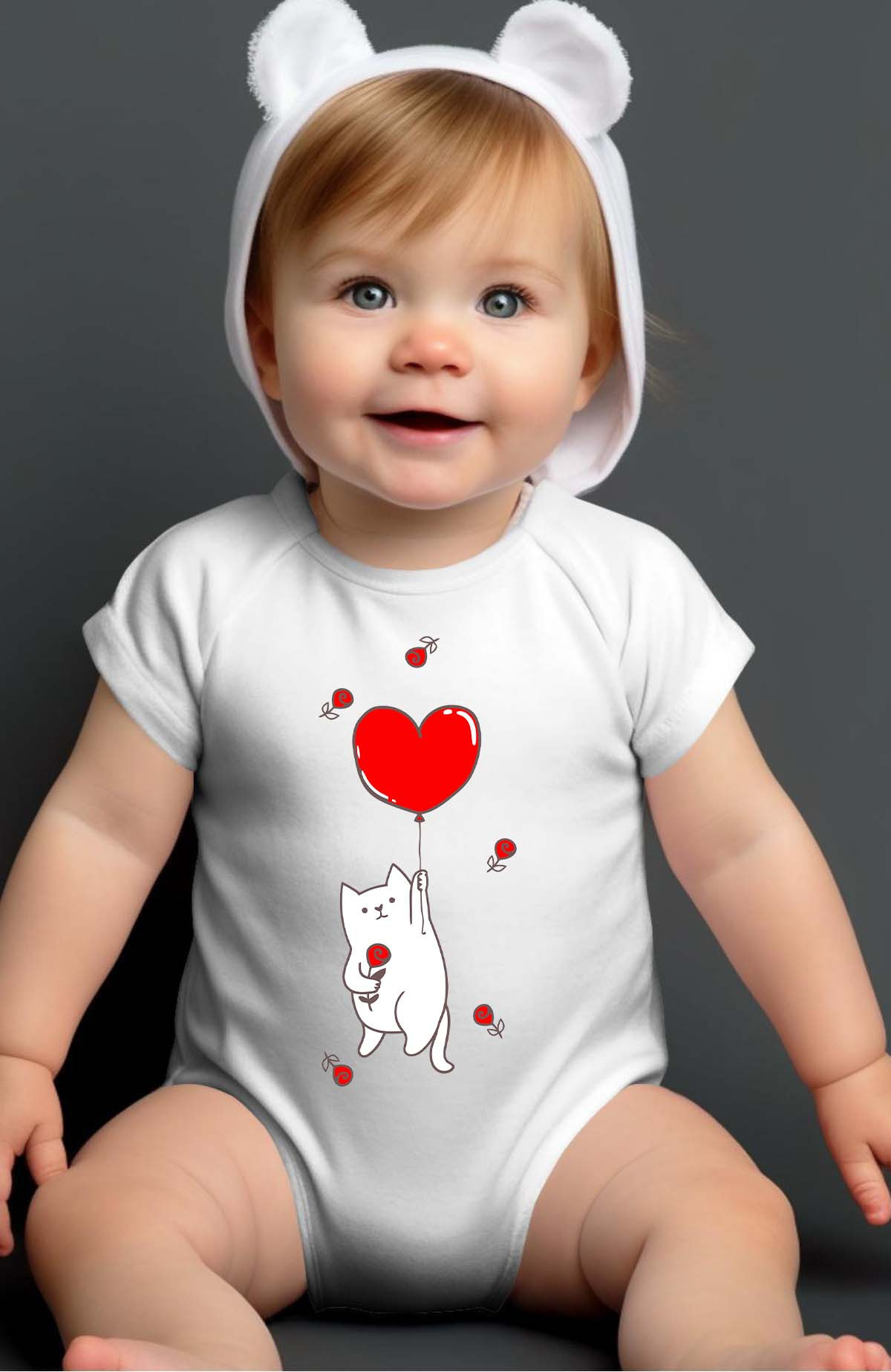 Grossiste I.A.L.D FRANCE - Chat vole coeur - Body Bébé Fille