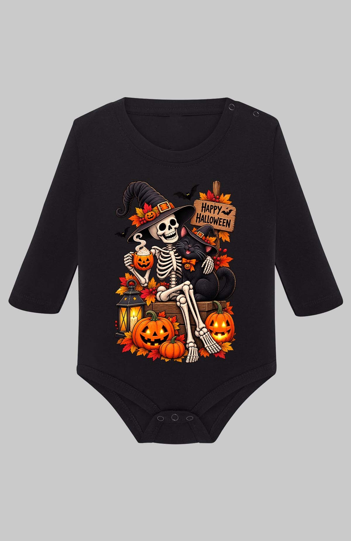 Grossiste I.A.L.D FRANCE - Happy halloween - Body Manche longue bébé Fille