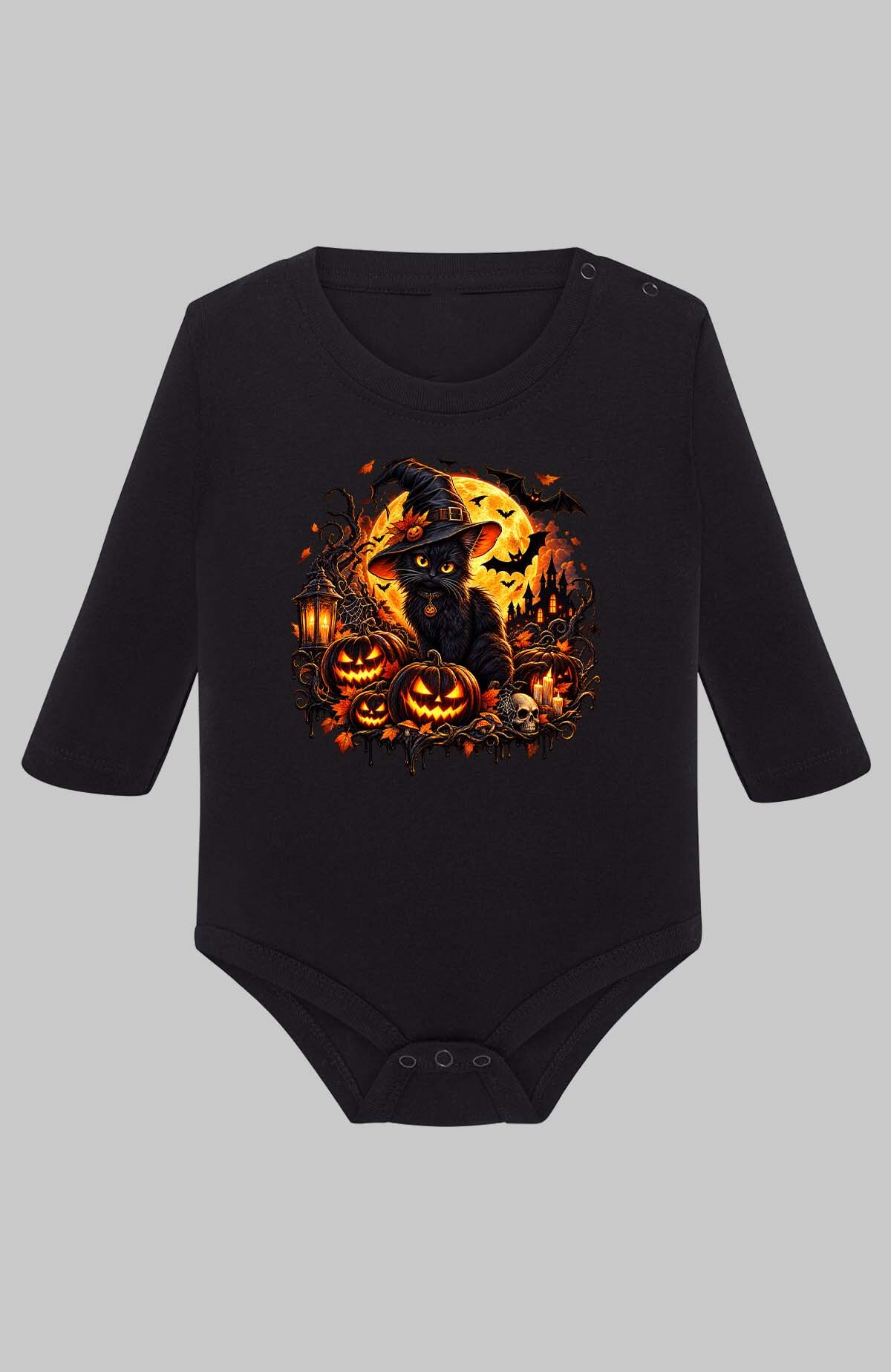 Grossiste I.A.L.D FRANCE - Witch cat halloween - Body Manche longue bébé Fille